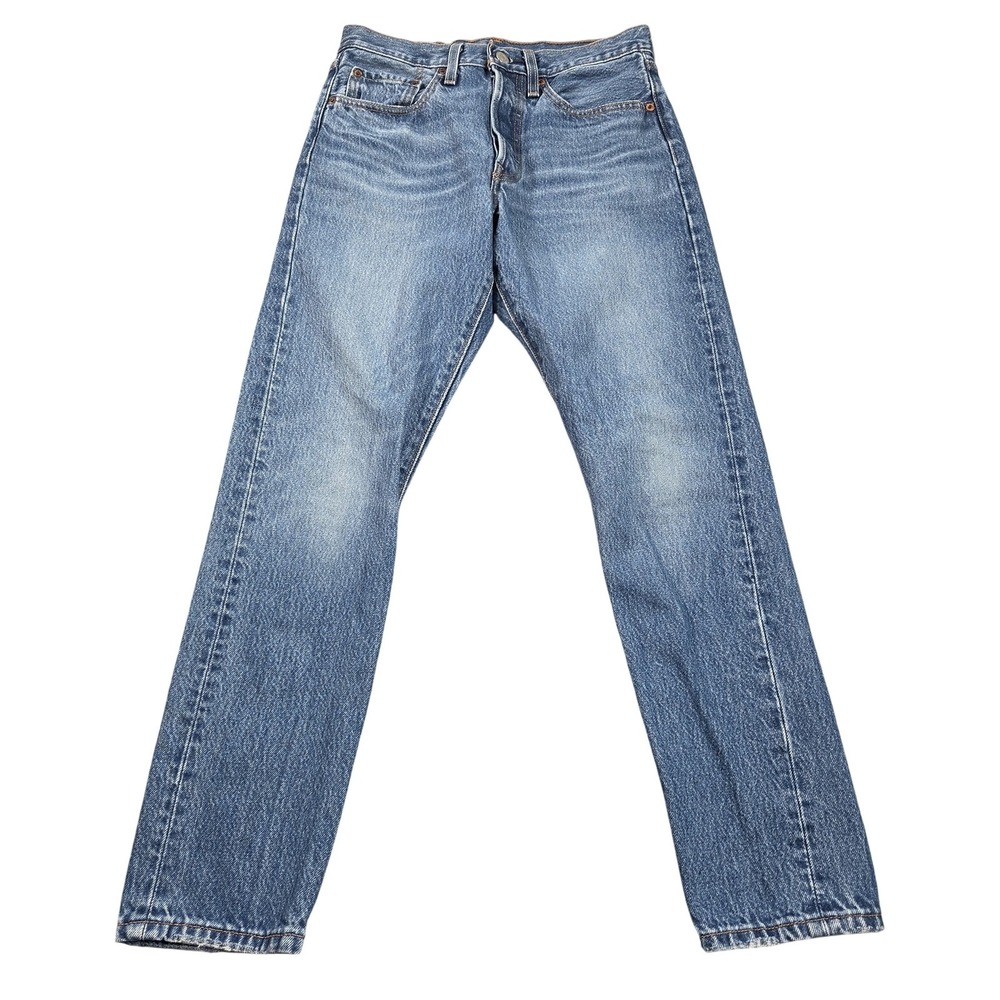 Levi's Premium 501 S Skinny Jeans Womens 26x28 Blue Med Wash Mid Rise Denim